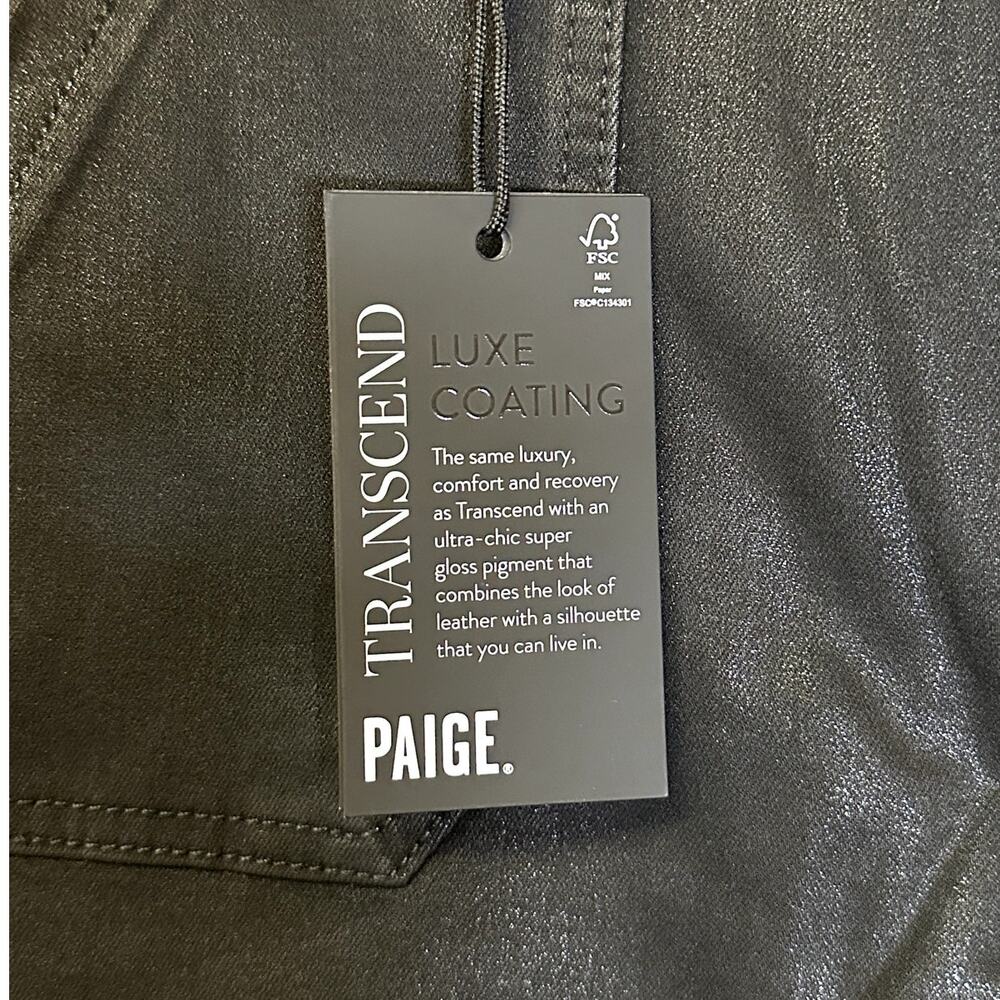PAIGE Mayslie Straight Ankle in Black Fog Luxe Coating Size 29 - Picture 4 of 9